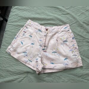 C&C California Womens Costal Shorts Sz 4 Multi Colored 100% Linen